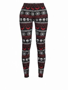 Grave Girls Spooky Skull & Bat Pattern Leggings